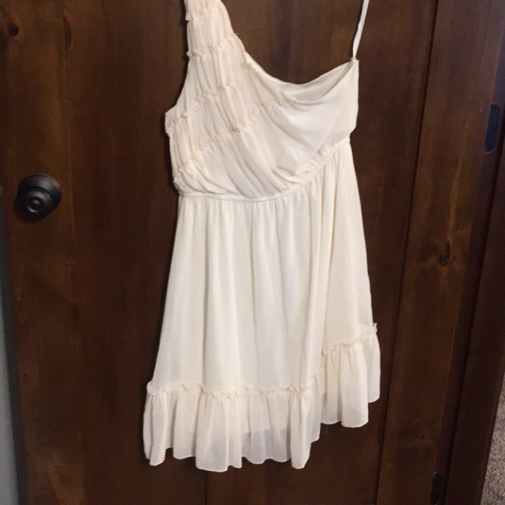 Cream One Shoulder Dress